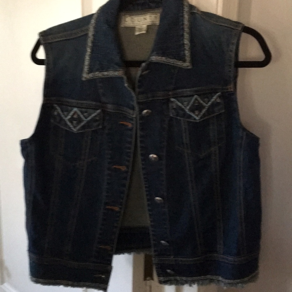 Beaded Denim Vest